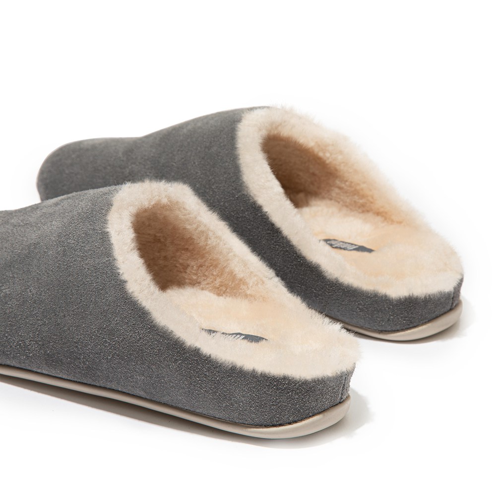 Fitflop Womens Slippers Grey - Chrissie Shearling - 06EFVCLWS